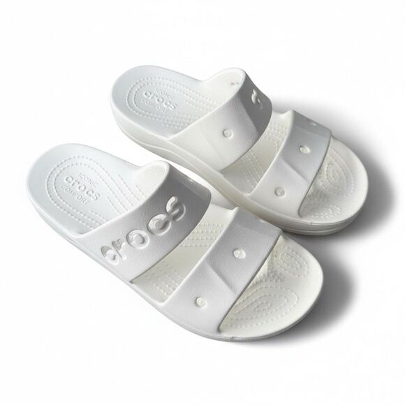 CROCS Baya Platform Two-Strap Slide Comfort Sandal White W9 - Picture 3 of 8